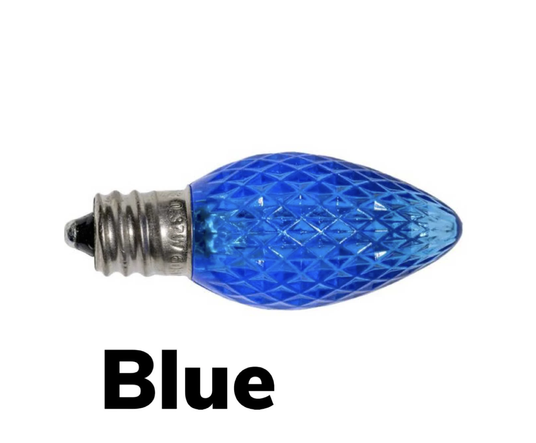 Blue Christmas light bulb