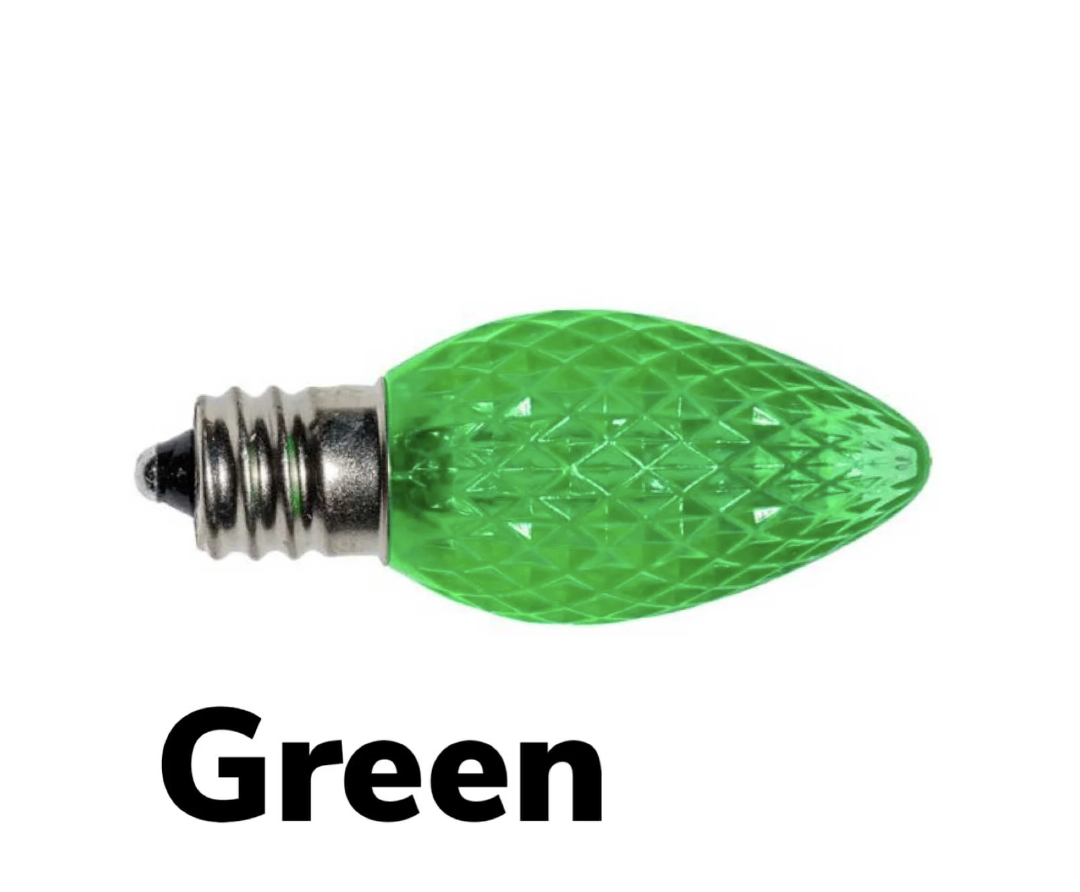 Green Christmas light bulb
