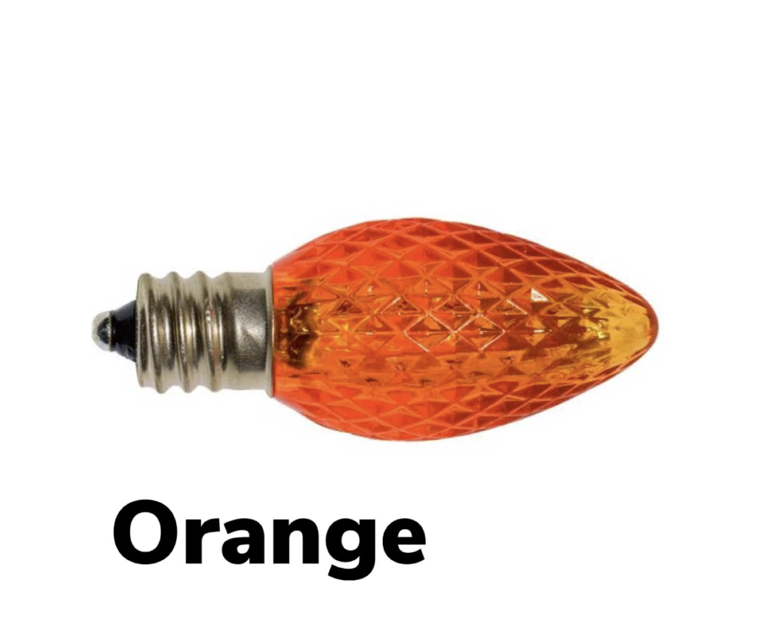 Orange Christmas light bulb