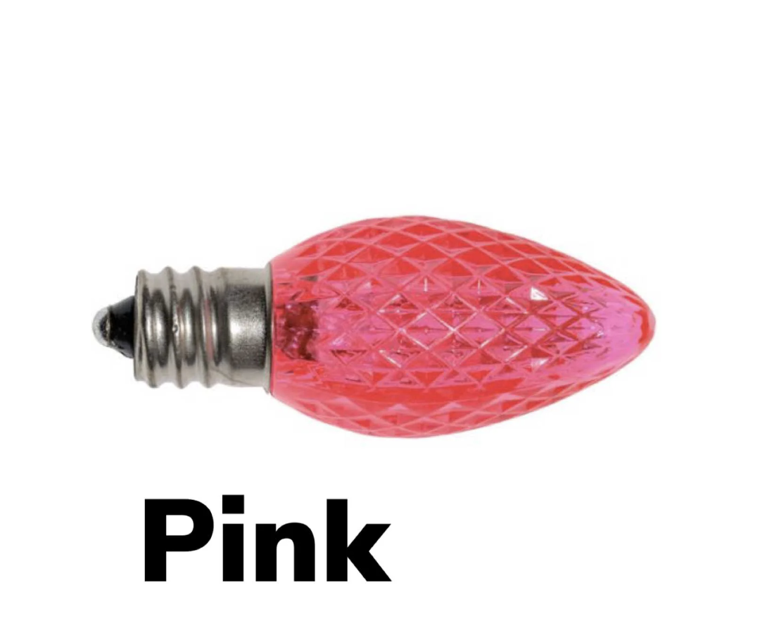 Pink Christmas light bulb